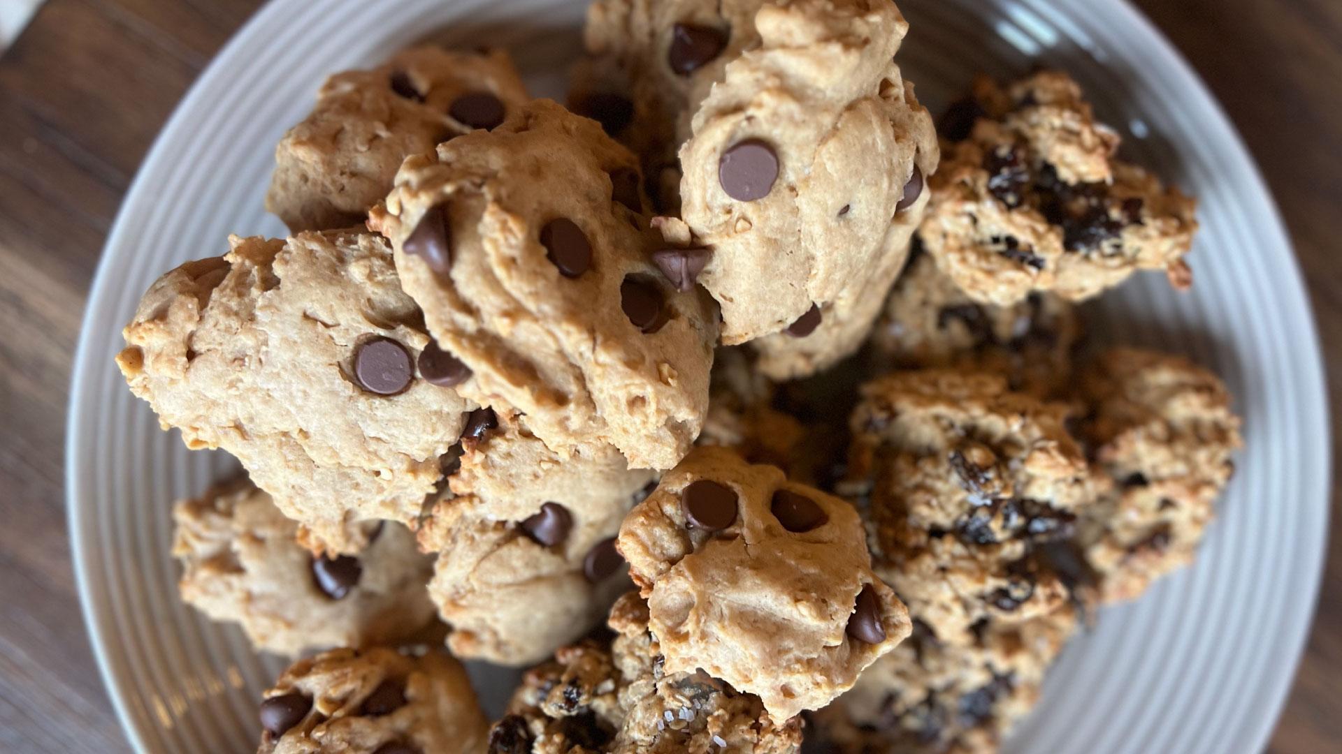 Healthy Chocolate Chip Cookies with a Hint of Peanut Butter!