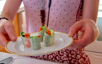 Rice Paper Rolls with Shrimp and Fresh Veggies