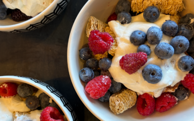 Healthy Power Breakfast Bowl With Raspberries & Shredded Wheat
